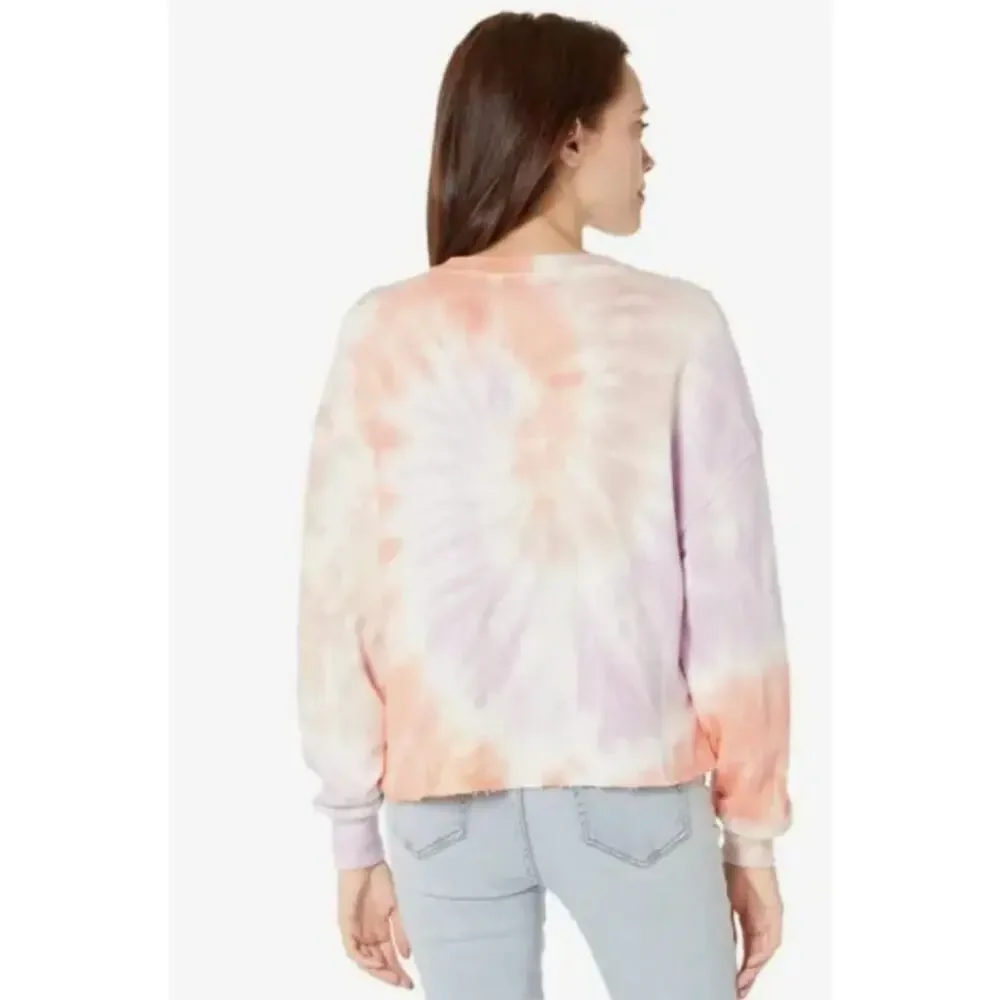 Free People N:PHILANTHROPY Front Button  Tie Dye Crop Sweatshirt Henley -M